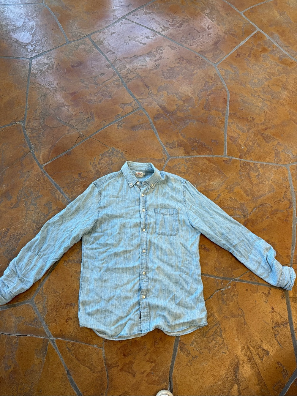 Faherty Tried and True Chambray Shirt Long Sleeve Shirt Men's Vintage Indigo -M
